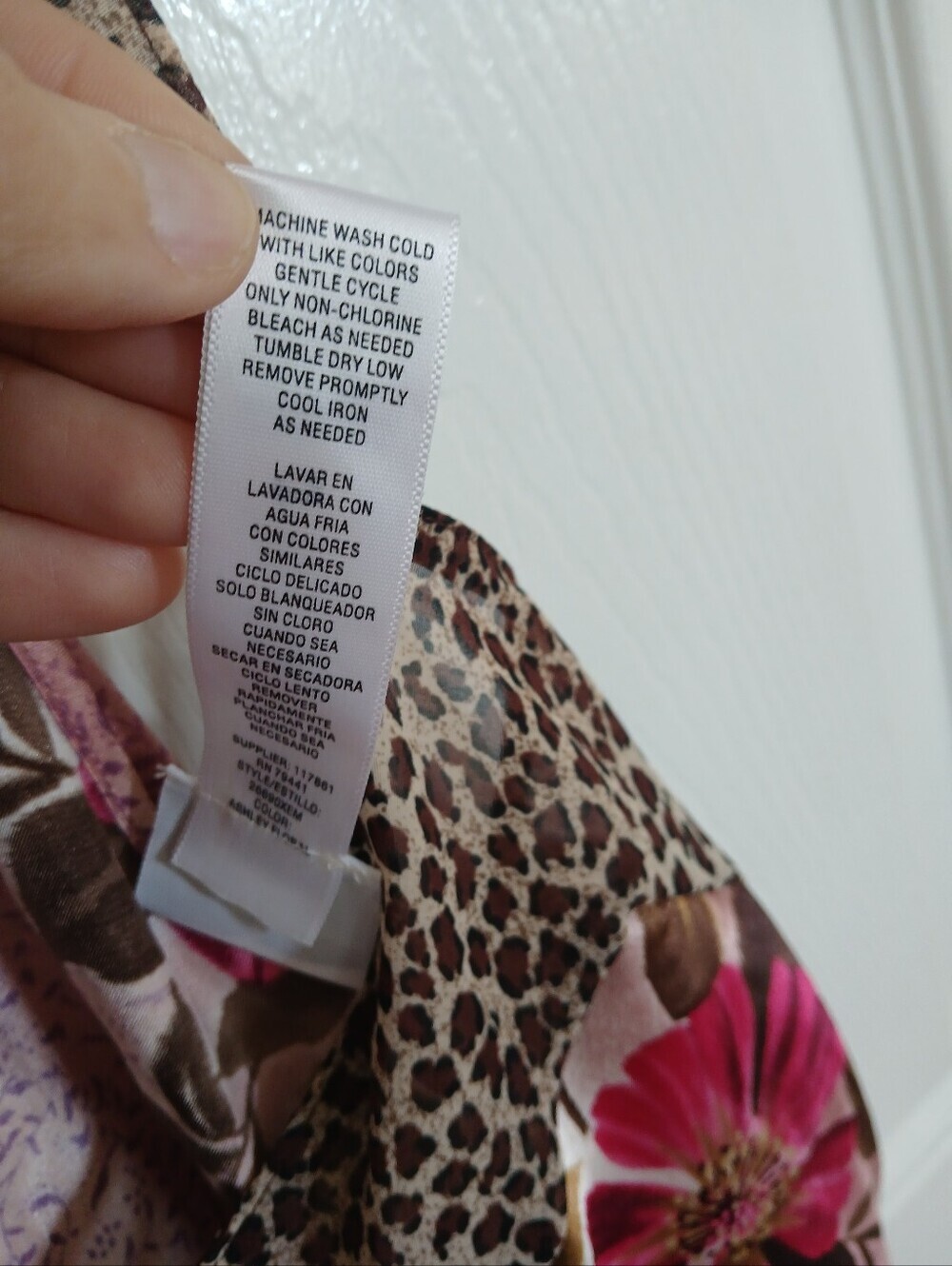 True Beauty By Emme Silky Floral Pink Slip Dress with Animal Trim Sexy Feminine - Picture 9 of 11
